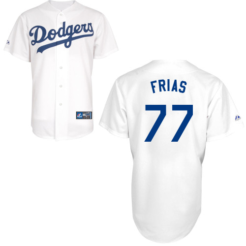 Carlos Frias #77 MLB Jersey-L A Dodgers Men's Authentic Home White Baseball Jersey